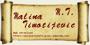 Malina Timotijević vizit kartica
